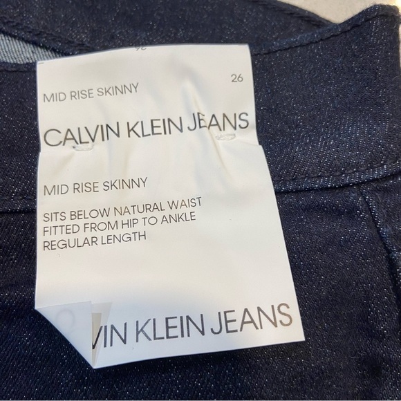 Calvin Klein Jeans NWT Mid Rise Skinny Size 26 - Picture 6 of 13